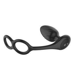 Nexus - TORNADO Rotating Plug with Cock & Ball Rings - Black