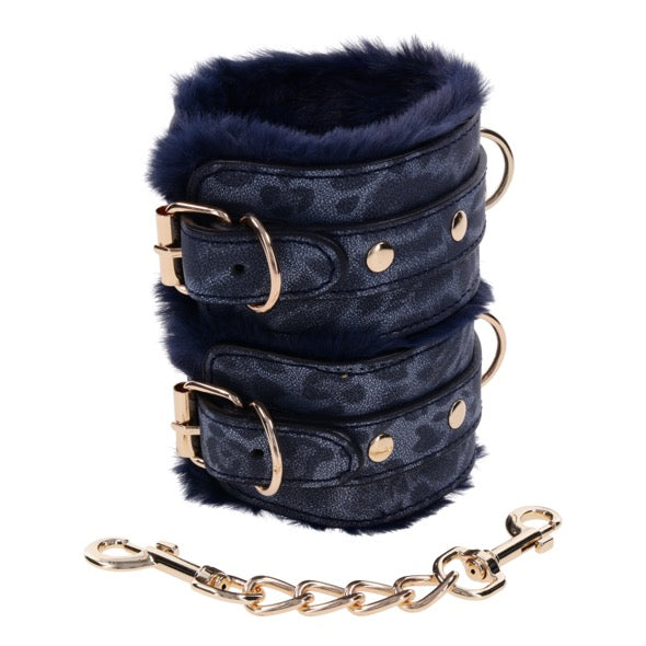 Sportsheets - Cougar Fur Handcuffs Blue