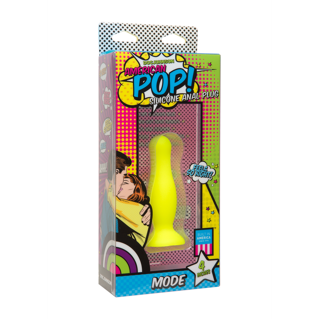 American Pop Mode Silicone Anal Plug 4'' / 10 Cm Geel