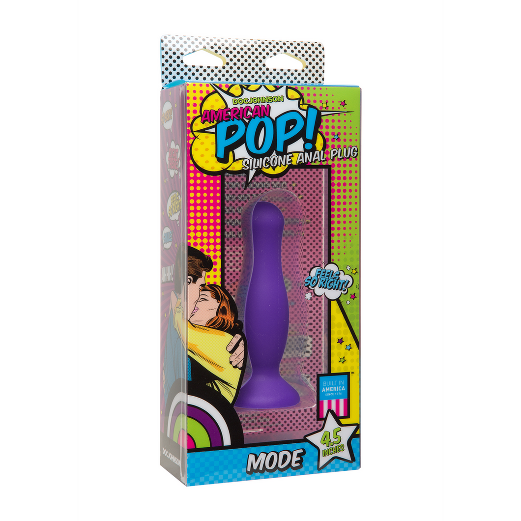 American Pop Mode Silicone Anal Plug 4'' / 10 Cm Paars