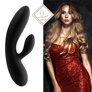 FeelzToys - Lea Rabbit Vibrator Zwart (Glitter)