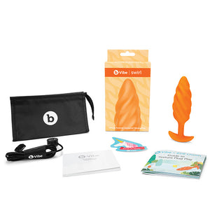 B-Vibe - Texture Plug Swirl Oranje