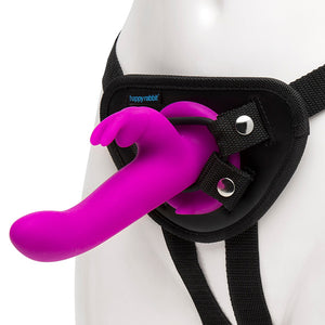 Happy Rabbit - Vibrating Strap-On Harness Set Paars