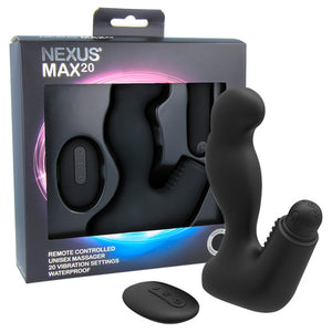 Nexus - Max 20 Waterproof Remote Control Unisex Massager Zwart