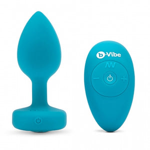 B-Vibe - Vibrerende Juwelen Plug S/M Blauw