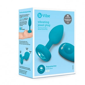 B-Vibe - Vibrerende Juwelen Plug S/M Blauw