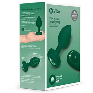 B-Vibe - Vibrerende Juwelen Plug M/L Groen