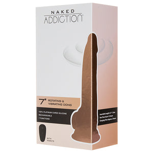 Naked Addiction - 7.5 Inch Roterend & Vibrating Dong met Remote Vanilla