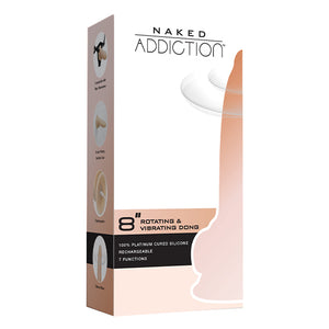 Naked Addiction - 8 Inch Roterend & Vibrating Dong Vanilla