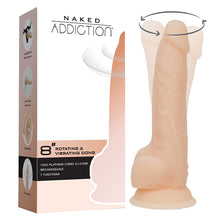 Afbeelding in Gallery-weergave laden, Naked Addiction - 8 Inch Roterend &amp; Vibrating Dong Vanilla
