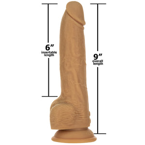 Naked Addiction - 9 Inch Thrusting Dong met Remote Caramel