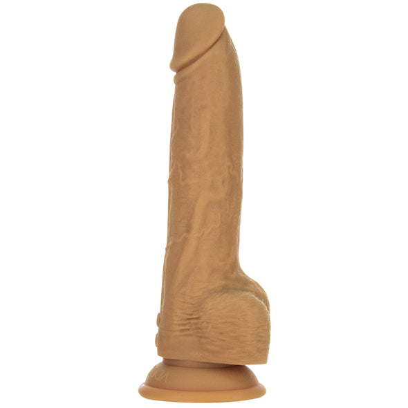 Naked Addiction - 9 Inch Thrusting Dong met Remote Caramel