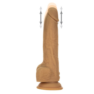 Naked Addiction - 9 Inch Thrusting Dong met Remote Caramel