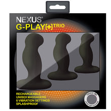 Afbeelding in Gallery-weergave laden, Nexus - G-Play Trio Plus Unisex Vibrator Pack S/M/L Zwart
