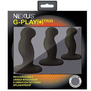 Nexus - G-Play Trio Plus Unisex Vibrator Pack S/M/L Zwart