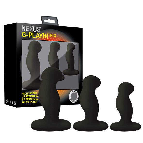 Nexus - G-Play Trio Plus Unisex Vibrator Pack S/M/L Zwart