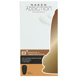 Naked Addiction - Roterende & Vibrerende Dong met Afstandsb. Caramel 20 cm