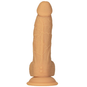 Naked Addiction - Roterende & Vibrerende Dong met Afstandsb. Caramel 20 cm