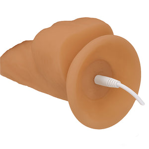 Naked Addiction - Roterende & Vibrerende Dong met Afstandsb. Caramel 20 cm