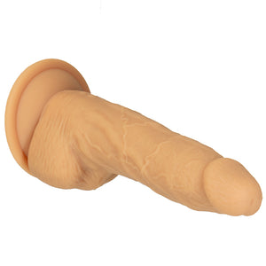 Naked Addiction - Roterende & Vibrerende Dong met Afstandsb. Caramel 20 cm