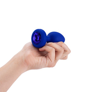 B-Vibe - Vibrating Jewel Plug L/XL Navy