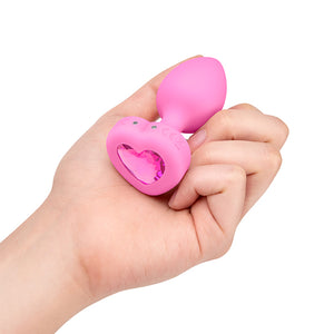 B-Vibe - Vibrerende Hartvormige Butt Plug S/M Roze