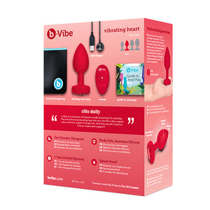 B-Vibe - Vibrerende Hartvormige Butt Plug M/L Rood