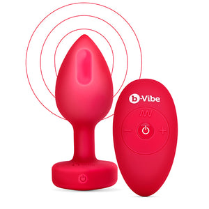 B-Vibe - Vibrerende Hartvormige Butt Plug M/L Rood