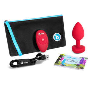 B-Vibe - Vibrerende Hartvormige Butt Plug M/L Rood