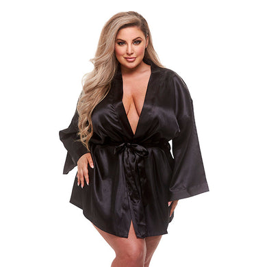 Baci All Satin Robe Black Queen