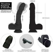 Afbeelding in Gallery-weergave laden, Naked Addiction - Rotating &amp; Thrusting Vibrating Dildo with Remote 23 cm Black
