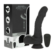 Afbeelding in Gallery-weergave laden, Naked Addiction - Rotating &amp; Thrusting Vibrating Dildo with Remote 23 cm Black
