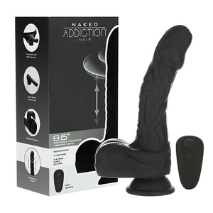 Naked Addiction - Rotating & Thrusting Vibrating Dildo with Remote 23 cm Black