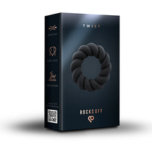 Afbeelding in Gallery-weergave laden, Rocks-off - Twist Non Vibrating Liquid Silicone Ring Black
