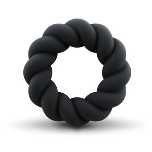 Rocks-off - Twist Non Vibrating Liquid Silicone Ring Black