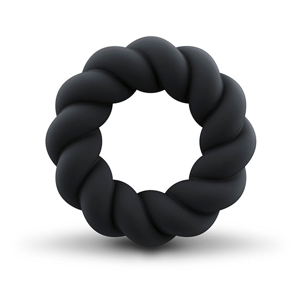 Rocks-off - Twist Non Vibrating Liquid Silicone Ring Black